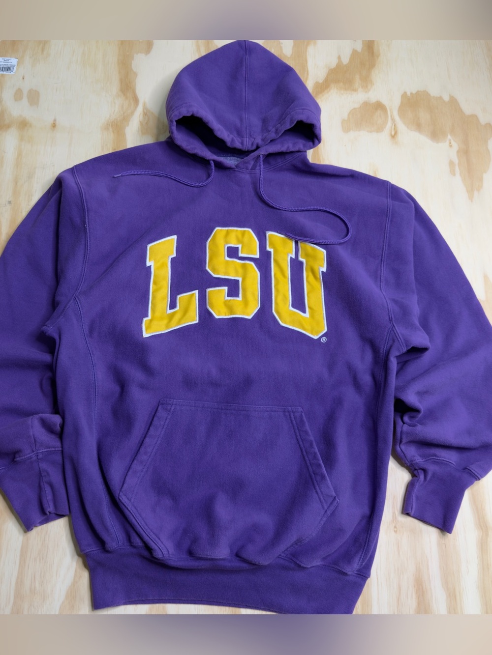 Steve Barry’s LSU Tigers Size M Fleece Lined Hoodie Spell-out Sweatshirt Purple